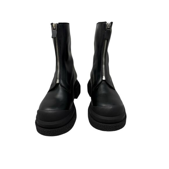 Stuart Weitzman Black Charli Zip Leather Platform Waterproof Boots NEW sz 9 - Picture 10 of 10